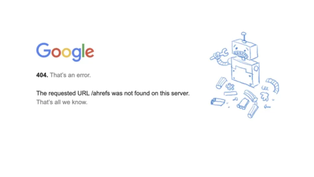 404 error page