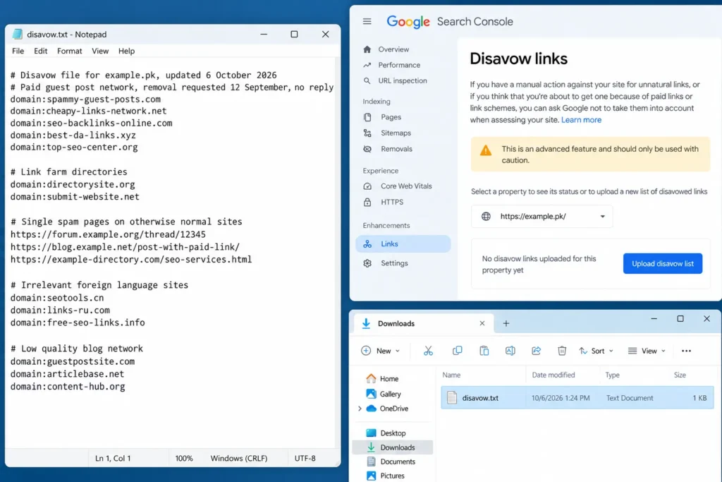 Create the disavow file