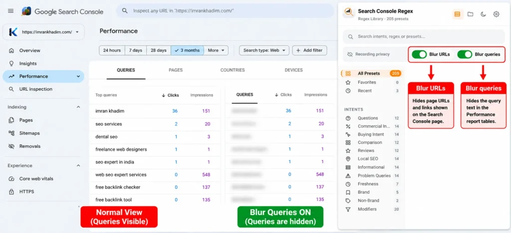 Google Search Console Blur Mode Guide