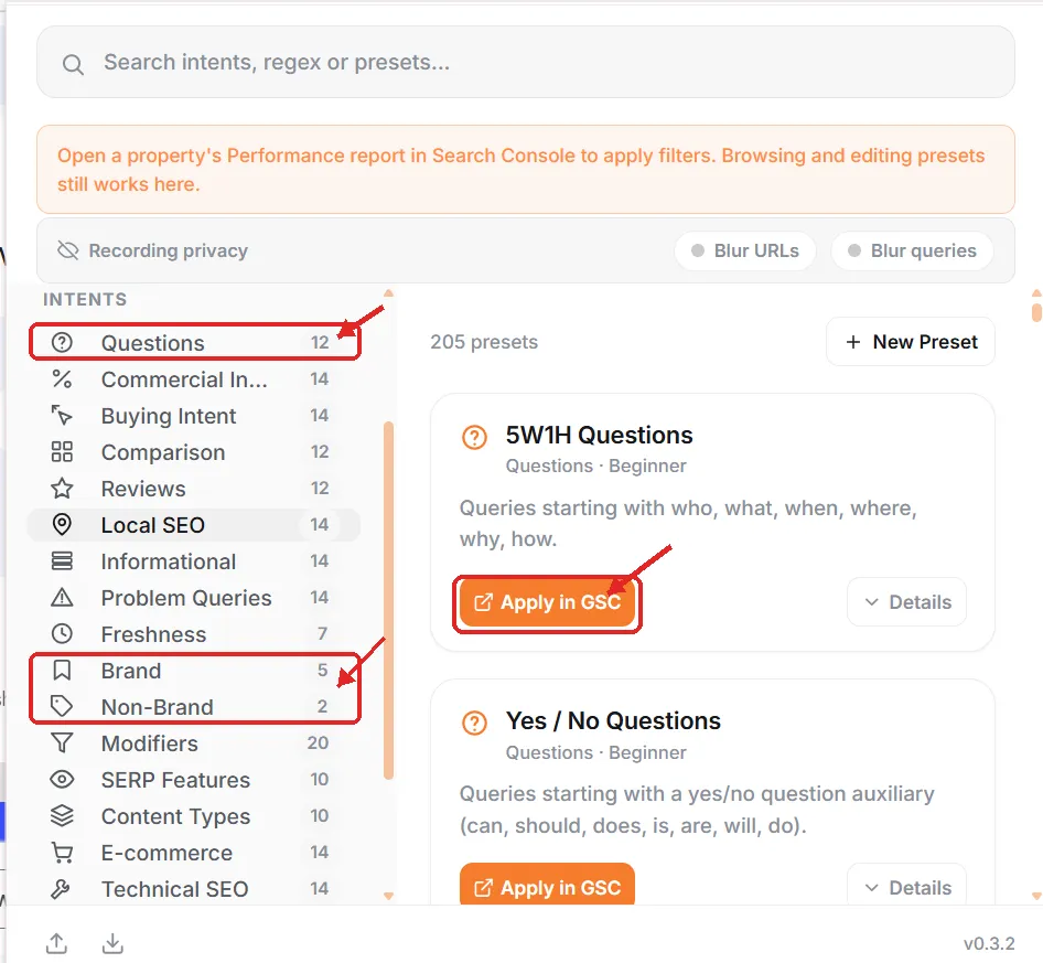 Pick a category and click a preset