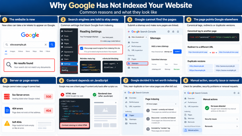 Why Google has not indexed your website